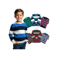 Kit 3 Blusas de Tricot Lã Infantil Juvenil Masculina Inverno