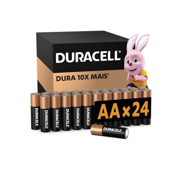 Duracell Pilha Alcalina AA Pequena Com 24 Unidades