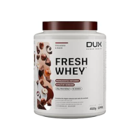 Fresh Whey Protein - Chocolate e Avelã 450g - 20g de Proteínas por Porção - Suplementos Naturais, Suplementação Treino Academia, Ganho Muscular Hipertrofia - DUX HUMAN HEALTH