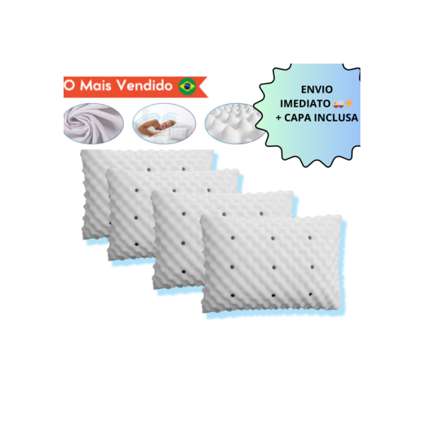 Kit Travesseiro Magnético ALTO ORTOPEDICO Massageador Confortável Terapeutico Luxo