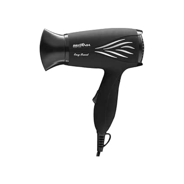 Secador de cabelo, Easy travel, 800w, Preto, Bivolt, Britânia