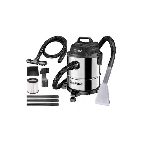 Aspirador De Pó E Água Inox Multiuso Soprador Com Bico Extratora 12l 1200w 220v Turbo Vac Pgac120 Gradiente