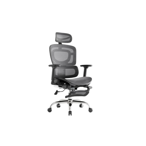 Cadeira De Escritório Ergonômica Mônaco Bt07 Luvinco Malha Respirável Com Suporte Lombar Adaptável Apoio Para Pés Retrátil Encosto Ajustável Seis Posições Suporta 200kg