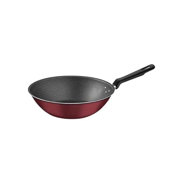 Wok Tramontina Loreto em Alumínio com Revestimento Interno e Externo Antiaderente Starflon Max Vermelho 28 cm 3,6 L