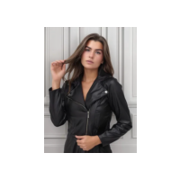 Jaqueta Feminina Couro Fake Courino Jaquetinha Biker Preta