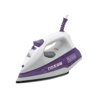 Ferro de Passar Vapor Spray 1200W Black & Decker FX1000 com Base Antiaderente Roxo e Branco 127V