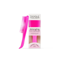 Escova de cabelo desembaraçadora The Mini Ultimate Detangler para todos os tipos de cabelo, ideal para o uso em fios úmidos. Cor: Rosa