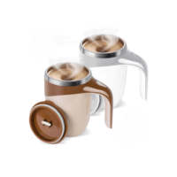 Caneca Mixer Inox Automática Elétrica Misturador Shake Café Leite Cremoso Mug e Cabo Alta Velocidade
