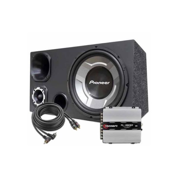 Caixa Taramps 1500 Trio + Pioneer Completa Som Subwoofer
