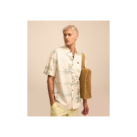 Camisa Relaxed em Algodão com Estampa de Tropical Branco