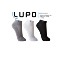 Kit com 3 Pares de Meias Cano Curto Lupo Unissex Dhshoes