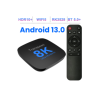 Transpeed ATV Android 13 TV BOX RK3528 com assistente de voz Aplicações de TV Dual Wifi Quad Core Cortex A53 Suporte 8K 4K Vídeo BT5.0