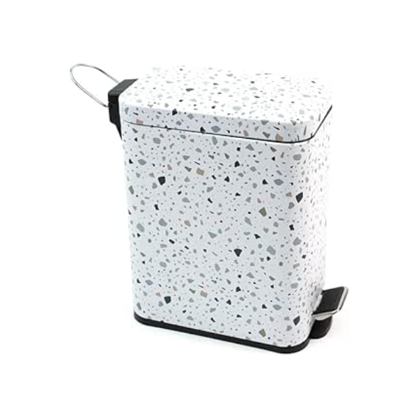 Oikos - Lixeira Retangular 5L de Metal com Pedal Granilite