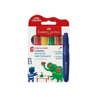 Giz de Cera Jumbo Little Creatives, Faber-Castell, Supermacio, Grosso, Infantil, Pré-escola, 6 Cores