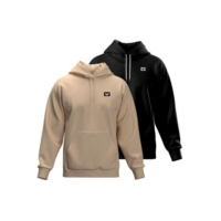 Kit 2 Blusa de Moletom Canguru com Capuz Confortável Estilo Casual Siri - Preto+Bege