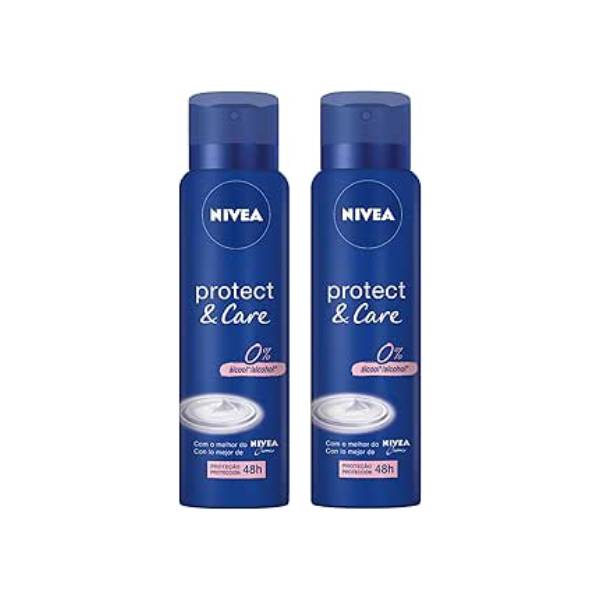 Kit Desodorante Aerossol NIVEA Protect & Care 150ML - 2 Unidades, Nivea, pacote de 2