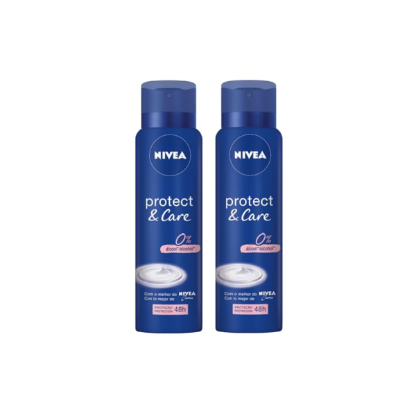 Kit Desodorante Aerossol NIVEA Protect & Care 150ML - 2 Unidades, Nivea, pacote de 2