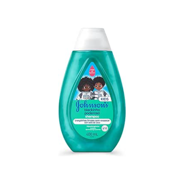 Shampoo Infantil Para Cabelos Crespos Johnson's Blackinho Poderoso, 400ml