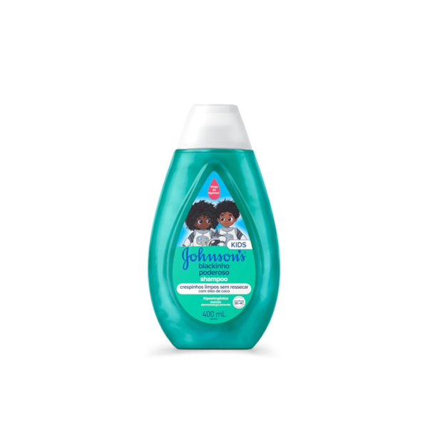 Shampoo Infantil Para Cabelos Crespos Johnson's Blackinho Poderoso, 400ml