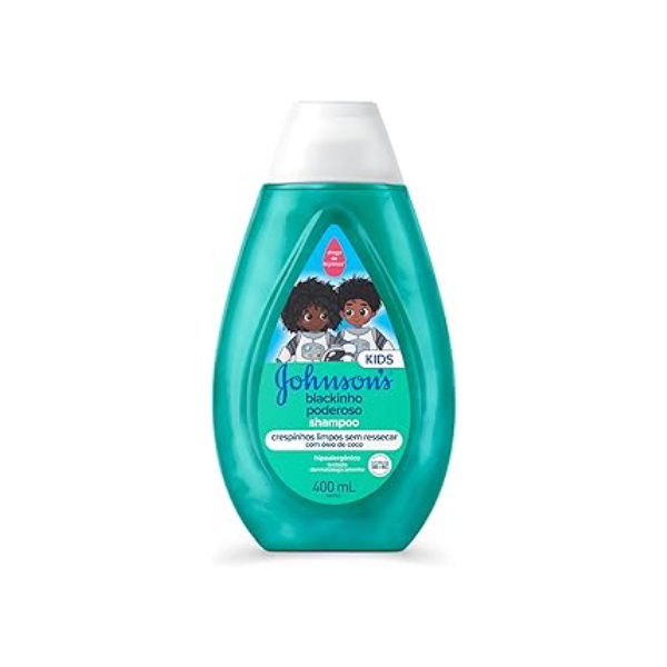 Shampoo Infantil Para Cabelos Crespos Johnson's Blackinho Poderoso, 400ml