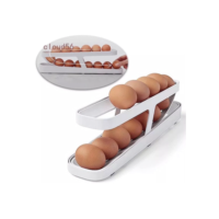 Porta ovos de 2 andares dispenser automático de ovos para refrigerador Rolling Egg Holder