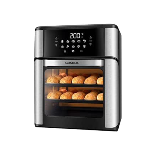 Fritadeira Air Fryer Forno Oven 12L, Mondial, Preto/Inox, 2000W, 220V - AFON-12L-BI