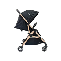 Carrinho Premiu Baby Zurich Preto Rose Couro Preto