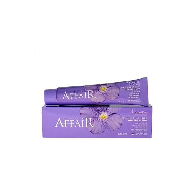 Elisafer, Coloração permanente em creme, Color Affair, 60g, Nº 6.41, Louro Escuro Cobre Acinzentado
