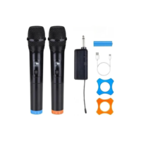 Microfones Dinâmico Sem Fio Duplo Profissional Recarregável