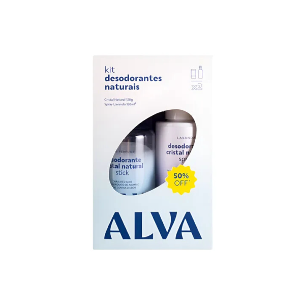 Kit Desodorante Cristal Stick 120g + Spray Lavanda 120ml - Veganos