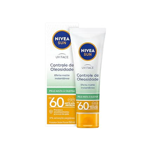 NIVEA SUN Protetor Solar Facial Beauty Expert Controle de Oleosidade FPS 60 50g