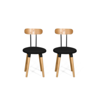 Kit 2 Cadeiras Pés Palito Ergonomica Para Mesa De Jantar Cozinha De Madeira Estofada com Fixaçã