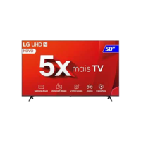 Smart TV 4K 50" LG UHD 50UT8050 Processador α5 Ger7 AI Alexa/Chromecast integrado Otimizador de Jogos webOS 24 Controle Smart Magic