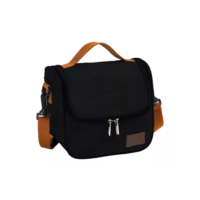 Bolsa térmica com alça feminina trabalho academia lancheira cor preto As imports