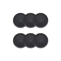 Prato Sobremesa Flat Ônix 6 Unidades 20cm Oxford Preto Fosco