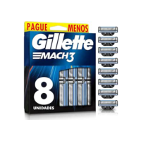 Gillette Mach3 - Carga para Aparelho de Barbear, Leve 8 Pague 6 (o pacote pode variar)