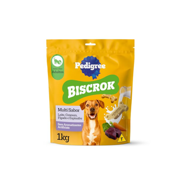 Biscoito Pedigree Biscrok Para Cães Adultos Multi, 1 kg