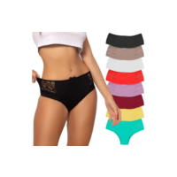 Kit 10 Calcinhas Cós Alto Detalhes Em Renda Lingerie