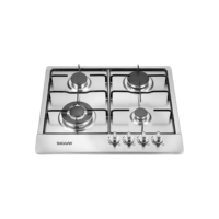 SUGGAR COOKTOP A GÁS 4 BOCAS MESA EM AÇO INOX TRIPLA CHAMA LATERAL BIVOLT FG4134IX