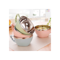 Tigela De Aço Inoxidável 1200ML 900ML Multiuso Estilo Coreano Com Selo