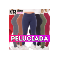 Kit 3 Calças Legging Flanelada Grossa Calça Leg Peluciada Forrada Por Dentro Costura Reforçada Calça Térmica