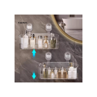 < CarAcc > Prateleira De Armazenamento Para Banheiro Cesta De Sucção De Fácil Instalação Rack De Com Suporte De Carga Fo