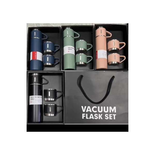 Garrafa Térmica 500ml Com Xícara Café Chá a Vácuo Inox Com 3 Xícaras Vacuum Flask Set 500ml Várias Cores Embalagem Presente