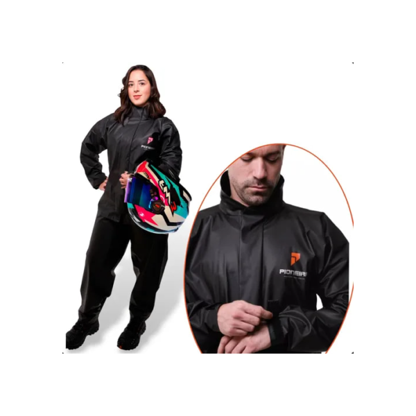 Capa De Chuva Moto Pioneira Impermeável Pvc Motoqueiro Frio
