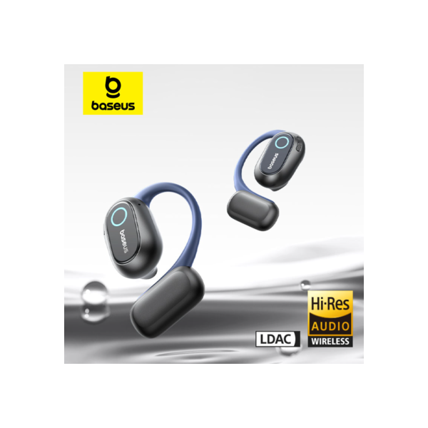 Baseus bowie mf1 fones de ouvido sem fio verdadeiros de orelha aberta bluetooth 5.4 ganchos baixo impulso fones de ouvido 60 horas de reprodução ipx4 esporte