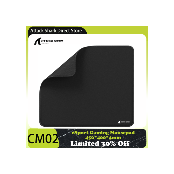 Mousepad grande para jogos Attack Shark eSport, superfície lisa texturizada, base de borracha antiderrapante, costura de borda anti-raque, 450x400x4mm
