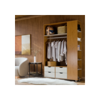 Guarda Roupa Smart Closet Com 4 Gavetas Cabideiro E Prateleiras
