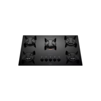 Cooktop 5 Bocas A Gás Atlas U Top Mesa De Vidro Preto Bivolt 110V/220V