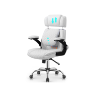 Cadeira Escritório Presidente Premium Branca – Design Ergonômico com Encosto Alto e Apoio Lombar – Ajuste de Altura, Inclinação e Braços Acolchoados – Revestimento em Couro Sintético – Yamasoro