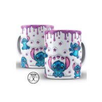 Caneca Xícara Personalizada Lilo e Stitch Disney Efeito 3D Porcelana 325ml Presente